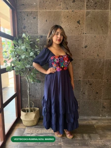 VESTIDO343-RUMINA/AZUL MARINO