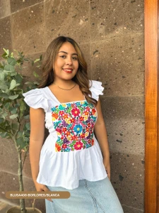 BLUSA408-BORLORES/BLANCA