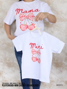 PLAYERA589-MINI CHERRY/BLANCA KIDS