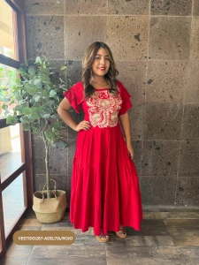 VESTIDO287-ADELITA/ROJO