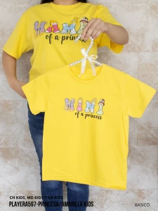 PLAYERA597-PRINCESA/AMARILLA KIDS